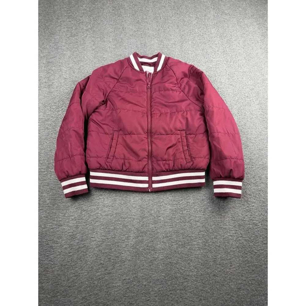 The Children's Place Girls Burgundy Bomber Jacket Size L‎ 10/12